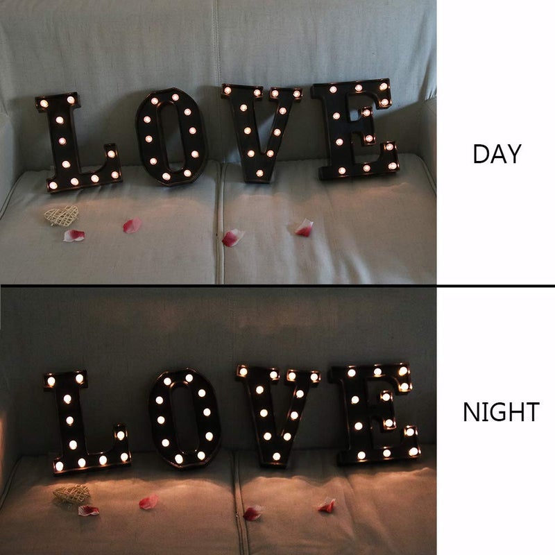 OYCBUZO Light Up Black Alphabet Marquee Letters Sign LED Marquee Number Lights Sign for Night Light Home Bar Christmas Lamp Birthday Party Wedding Decoration T - Image 4